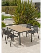 BOSTON Gartenset für 4 Personen in Anthrazitgrau und Braun