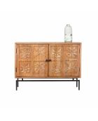 Geschnitztes Sideboard mit 2 Türen Manguier Sculture II beige - 112x40x80 cm