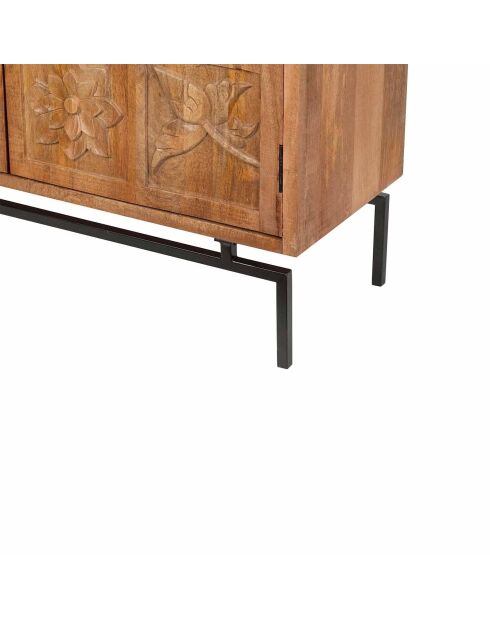 Geschnitztes Sideboard mit 2 Türen Manguier Sculture II beige - 112x40x80 cm