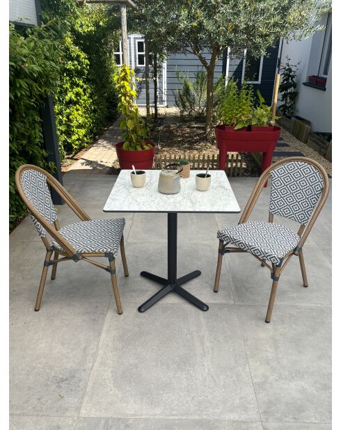 BISTRO Gartenset für 2 Personen, schwarz-weiß