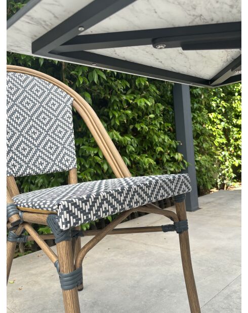 BISTRO Gartenset für 2 Personen, schwarz-weiß