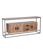 Opengewerkt dressoir 3 deuren 2 laden Mango Stockholm bruin - 180x40x80 cm