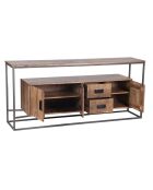 Opengewerkt dressoir 3 deuren 2 laden Mango Stockholm bruin - 180x40x80 cm