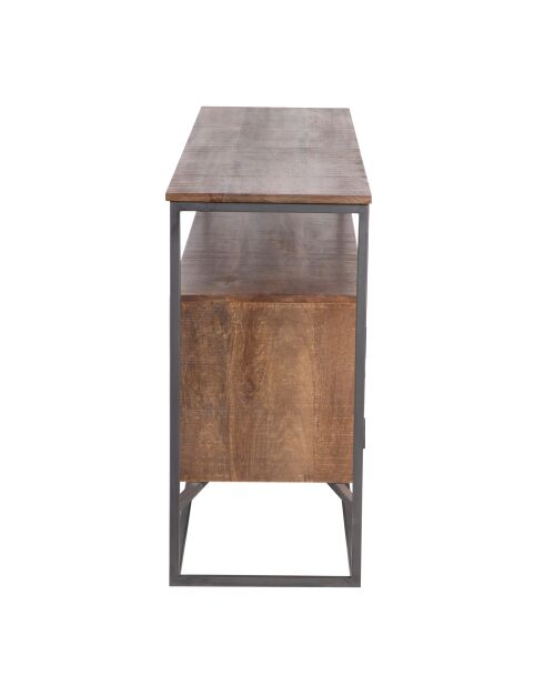 Opengewerkt dressoir 3 deuren 2 laden Mango Stockholm bruin - 180x40x80 cm