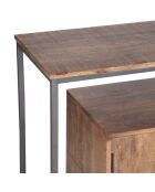 Opengewerkt dressoir 3 deuren 2 laden Mango Stockholm bruin - 180x40x80 cm