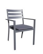 PELOSA Stapelbarer Gartensessel aus anthrazitgrauem Aluminium - 103x62x100cm