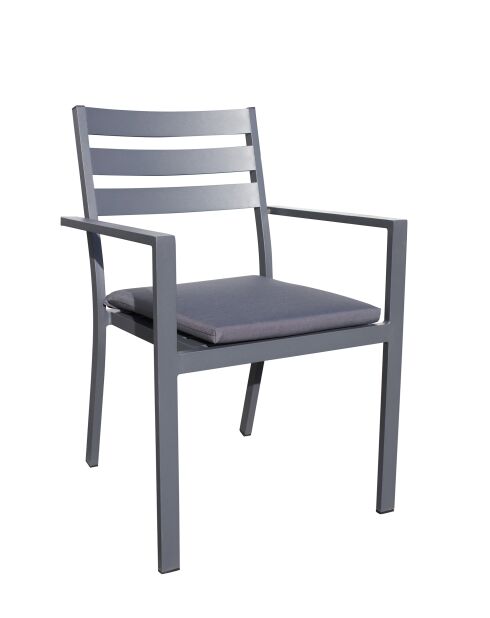 PELOSA Stapelbarer Gartensessel aus anthrazitgrauem Aluminium - 103x62x100cm