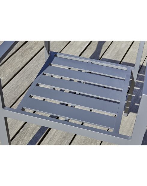 PELOSA Stapelbarer Gartensessel aus anthrazitgrauem Aluminium - 103x62x100cm