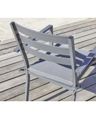 PELOSA Stapelbarer Gartensessel aus anthrazitgrauem Aluminium - 103x62x100cm