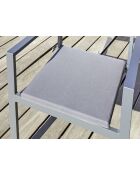 PELOSA Stapelbarer Gartensessel aus anthrazitgrauem Aluminium - 103x62x100cm