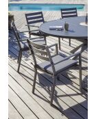 PELOSA Stapelbarer Gartensessel aus anthrazitgrauem Aluminium - 103x62x100cm