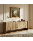 Credenza a 4 ante in legno di mango Aragon beige - 200x45x80 cm