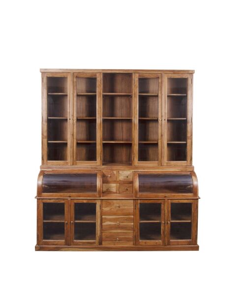 Bibliothèque Cara 2 corps petit modèle marron - 145x52x200 cm