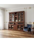 Bibliothèque Cara 2 corps petit modèle marron - 145x52x200 cm