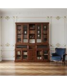 Bibliothèque Cara 2 corps petit modèle marron - 145x52x200 cm