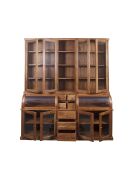 Bibliothèque Cara 2 corps petit modèle marron - 145x52x200 cm