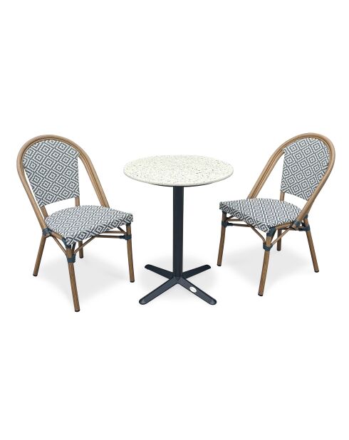 BISTRO Gartenset für 2 Personen, schwarz-weiß
