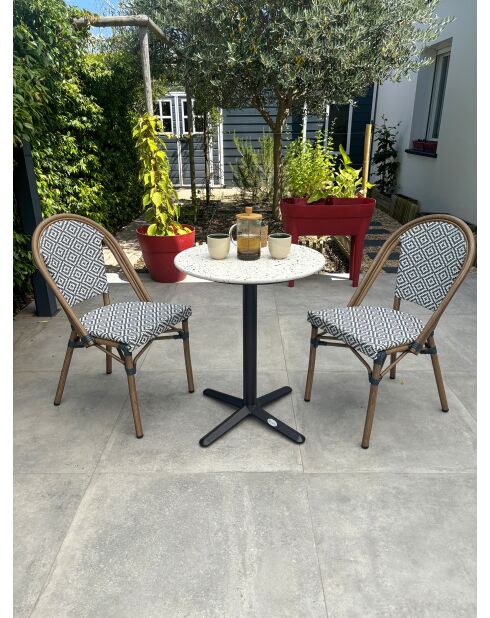 BISTRO Gartenset für 2 Personen, schwarz-weiß