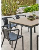 BOSTON Gartengarnitur für 6 Personen in Anthrazitgrau und Braun