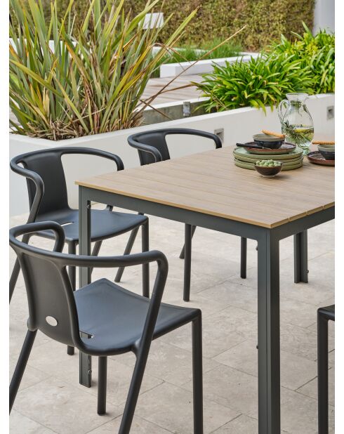 BOSTON Gartengarnitur für 6 Personen in Anthrazitgrau und Braun