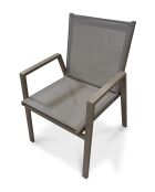 Fauteuil de jardin empilable FLORIDE en textilène et aluminium Quartz - 103x62x100cm