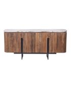 4-türiges Sideboard mit Marmorplatte Manguier Kfir III braun - 160x40x75 cm