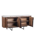 4-türiges Sideboard mit Marmorplatte Manguier Kfir III braun - 160x40x75 cm