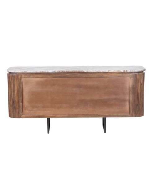 4-türiges Sideboard mit Marmorplatte Manguier Kfir III braun - 160x40x75 cm