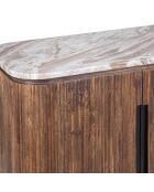 4-türiges Sideboard mit Marmorplatte Manguier Kfir III braun - 160x40x75 cm