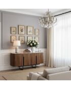 4-türiges Sideboard mit Marmorplatte Manguier Kfir III braun - 160x40x75 cm