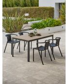 BOSTON Gartenset für 4 Personen schwarz/braun