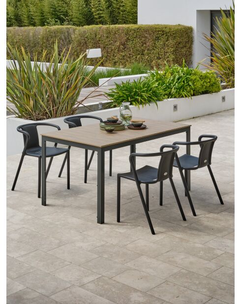 BOSTON Gartenset für 4 Personen schwarz/braun