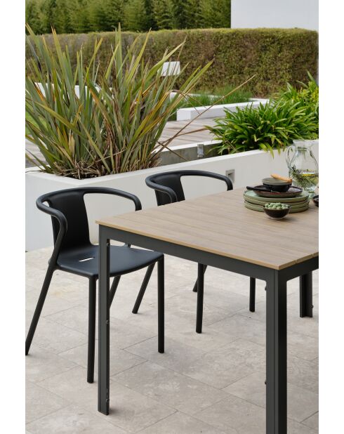 BOSTON Gartenset für 4 Personen schwarz/braun