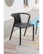 BOSTON Gartenset für 4 Personen schwarz/braun