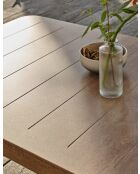 Salón de jardín bajo de 5 plazas GOYA en aluminio imitación madera marrón y gris