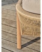 Salón de jardín bajo de 5 plazas GOYA en aluminio imitación madera marrón y gris