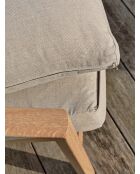 Salón de jardín bajo de 5 plazas GOYA en aluminio imitación madera marrón y gris