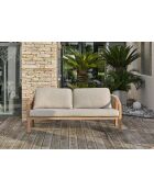 Salón de jardín bajo de 5 plazas GOYA en aluminio imitación madera marrón y gris