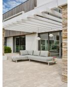 Mueble de jardín de esquina IRUN de 6 plazas en cuerda tejida y aluminio gris