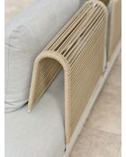 Mueble de jardín de esquina IRUN de 6 plazas en cuerda tejida y aluminio gris