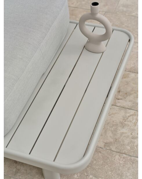 Mueble de jardín de esquina IRUN de 6 plazas en cuerda tejida y aluminio gris