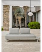 Mueble de jardín de esquina IRUN de 6 plazas en cuerda tejida y aluminio gris