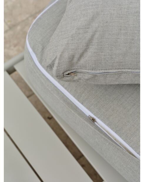 Mueble de jardín de esquina IRUN de 6 plazas en cuerda tejida y aluminio gris