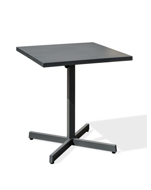 LOUISE Gartensäulentisch mit anthrazitgrauer Klappschale - 70x70x74 cm