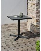 LOUISE Gartensäulentisch mit anthrazitgrauer Klappschale - 70x70x74 cm