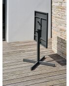 LOUISE Gartensäulentisch mit anthrazitgrauer Klappschale - 70x70x74 cm