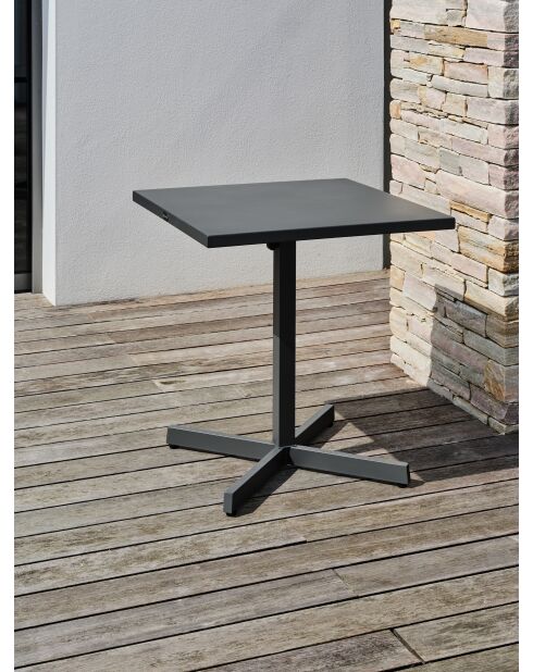 LOUISE Gartensäulentisch mit anthrazitgrauer Klappschale - 70x70x74 cm