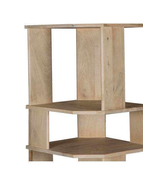 Natürlich strukturiertes Bücherregal - Mangoholz - Aranyabeige - 46x46x178 cm