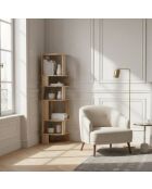 Natürlich strukturiertes Bücherregal - Mangoholz - Aranyabeige - 46x46x178 cm