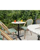 BISTRO runder Gartentisch mit schwarzer und weißer Terrazzoplatte - D 60xH 74 cm